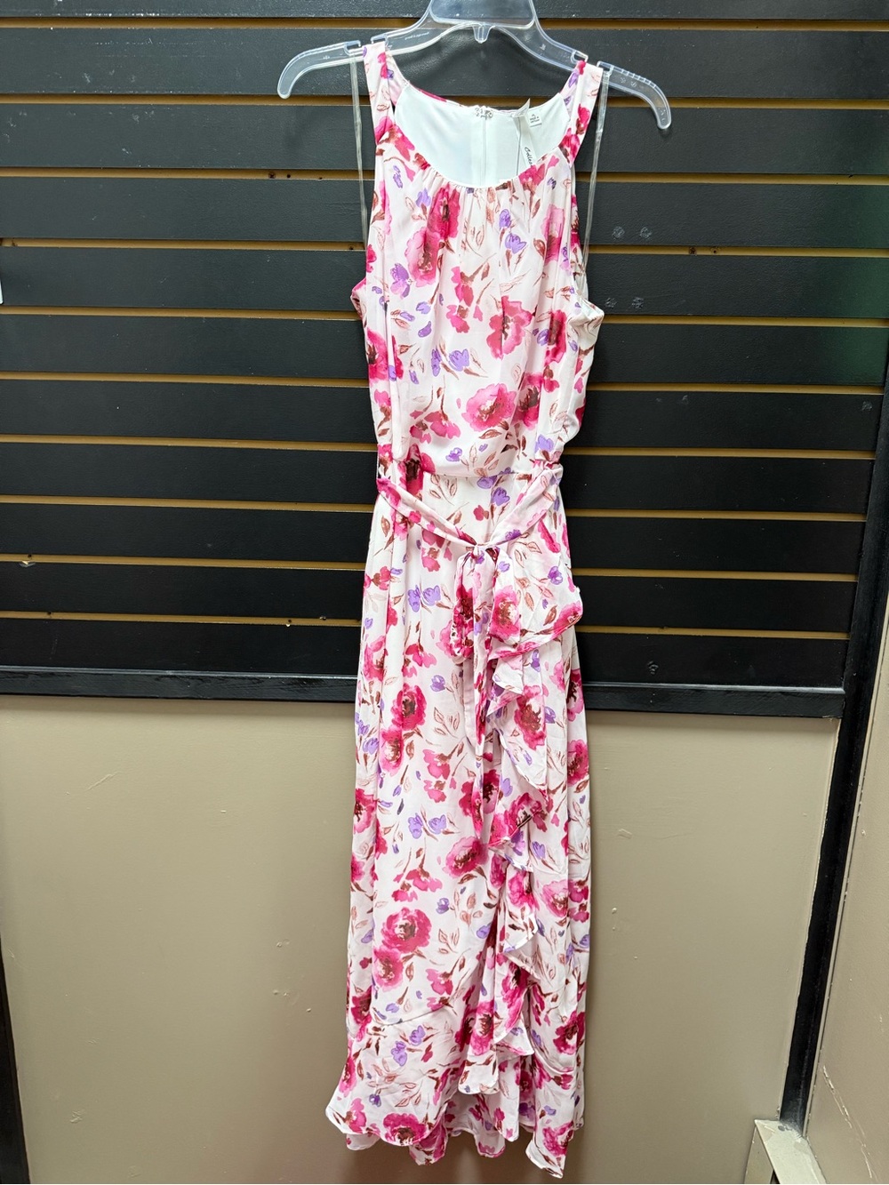 NY Collection Floral Ruffle Maxi Dress Petite Large NWT